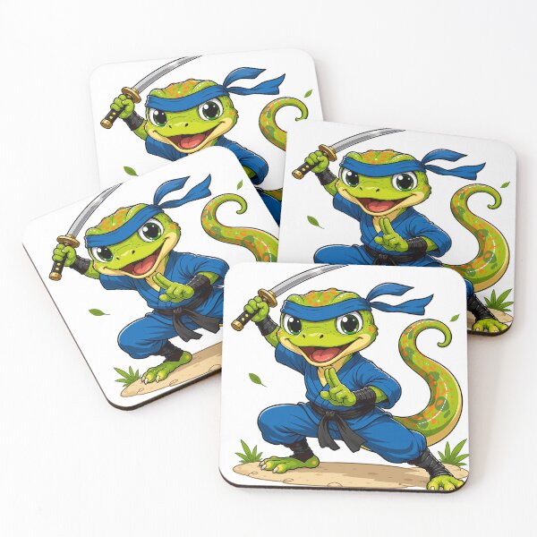 Item preview, Chibi Ninja Lizard Warrior Cartoon designed and sold by Krincydigitalart.