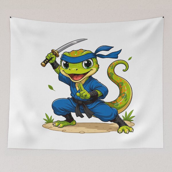 Item preview, Chibi Ninja Lizard Warrior Cartoon designed and sold by Krincydigitalart.