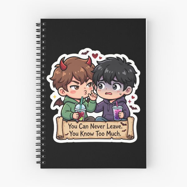 Item preview, You Can Never Leave You Know Too Much - Funny Chibi Best Friends Sticker designed and sold by mysticgoggles.