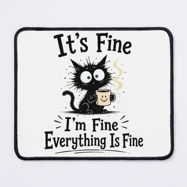 Item preview, Black cat its fine im fine everything is fine designed and sold by TypeRiotStudio.