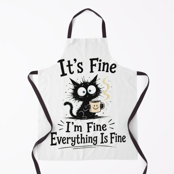 Item preview, Black cat its fine im fine everything is fine designed and sold by TypeRiotStudio.