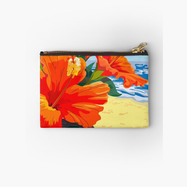 Item preview, Red flowers on the background of the sea beach designed and sold by Zhanna LL.
