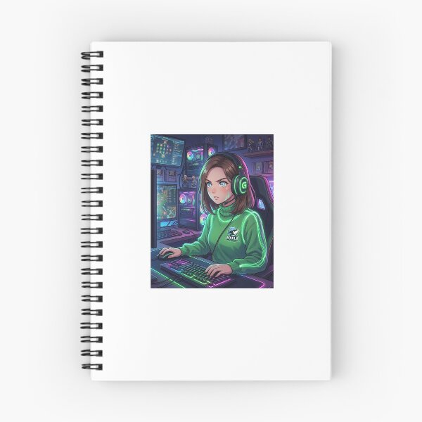Item preview, Gamer Girl Neon Gaming Setup Anime Art designed and sold by SofiaByCruti.