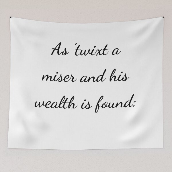 Item preview, “As ’twixt a miser and his wealth is found:” - handwriting black designed and sold by ariksworld.