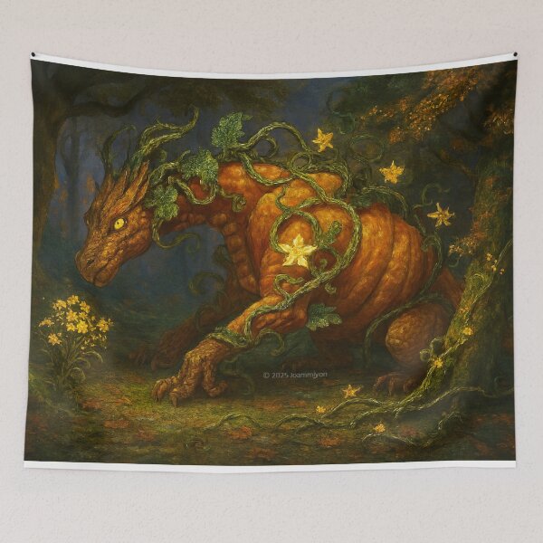 Item preview, Pumpkin Dragon in an Enchanted Forest designed and sold by Joammiyon.