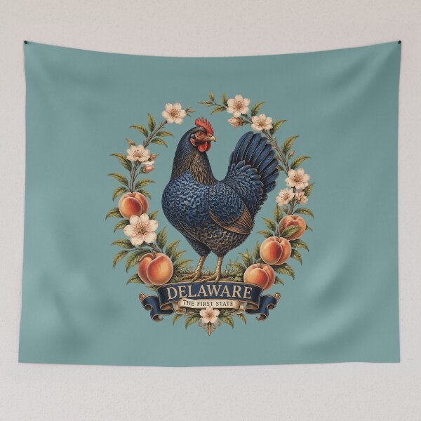 Item preview, Delaware Blue Hen And Peach Blossom Pride designed and sold by taiche.
