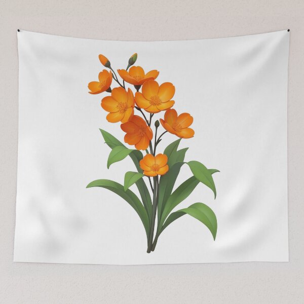 Item preview, Vibrant Orange Botanical Blossom Illustration designed and sold by defieldnarzo.