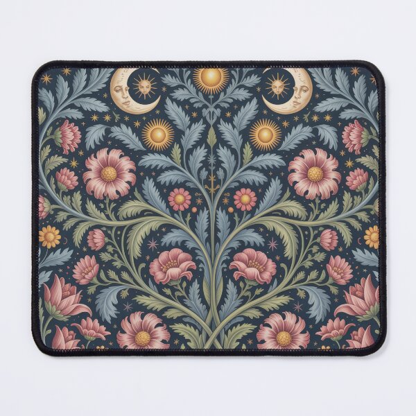 Item preview, William Morris Celestial Botanical Pattern – Moon, Sun & Stars Arts and Crafts Design designed and sold by Tamas Das.