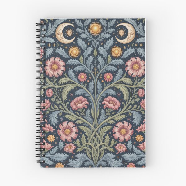 Item preview, William Morris Celestial Botanical Pattern – Moon, Sun & Stars Arts and Crafts Design designed and sold by Tamas Das.