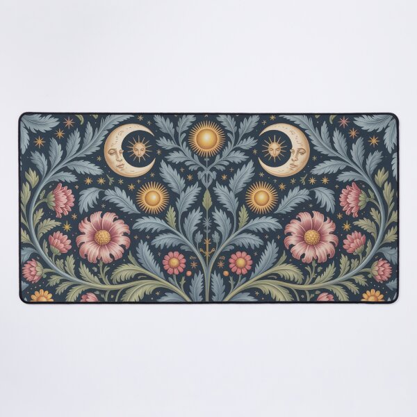 Item preview, William Morris Celestial Botanical Pattern – Moon, Sun & Stars Arts and Crafts Design designed and sold by Tamas Das.