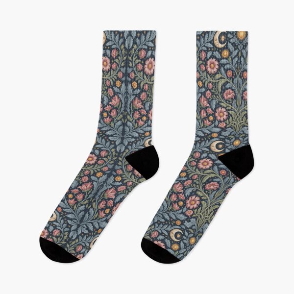 Item preview, William Morris Celestial Botanical Pattern – Moon, Sun & Stars Arts and Crafts Design designed and sold by Tamas Das.