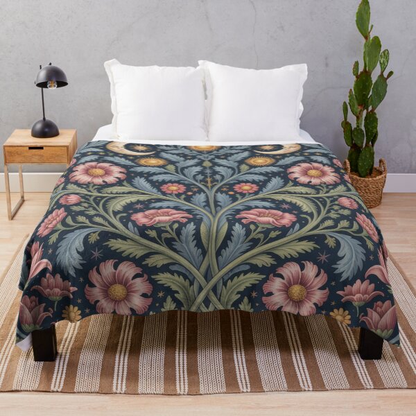 Item preview, William Morris Celestial Botanical Pattern – Moon, Sun & Stars Arts and Crafts Design designed and sold by Tamas Das.