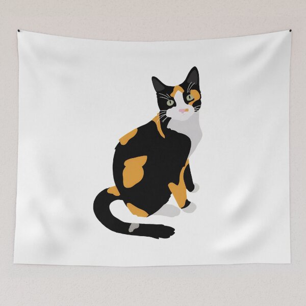 Item preview, Calico Cat Sitting Illustration designed and sold by GiaoCalonas.