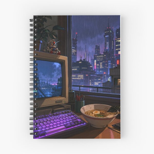 Item preview, Lofi Gaming: Neon Dusk Setup designed and sold by bapupa.