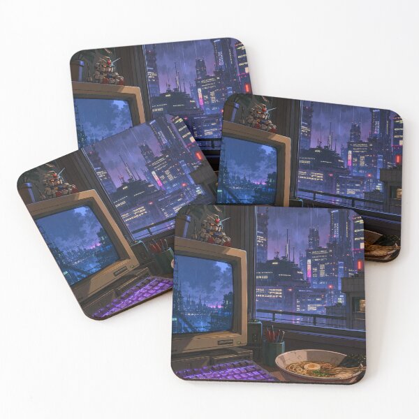 Item preview, Lofi Gaming: Neon Dusk Setup designed and sold by bapupa.
