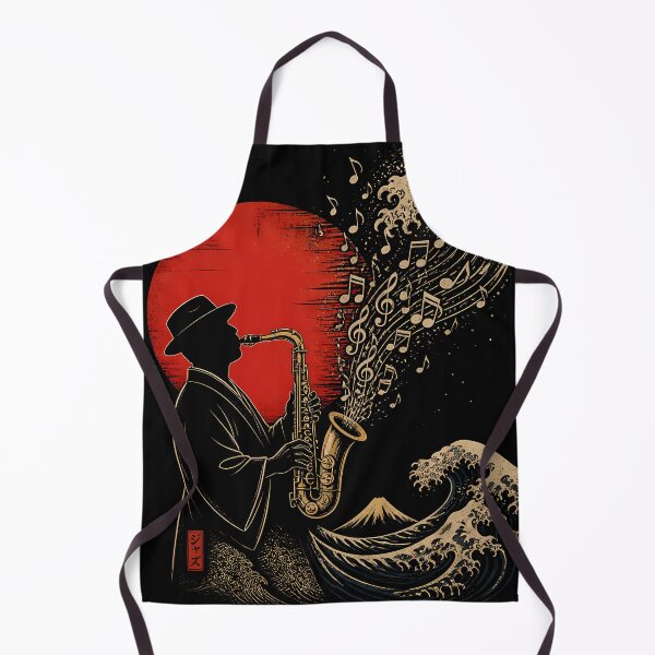Item preview, Japanese Jazz Saxophone Ukiyoe Music Wave Vintage Art designed and sold by GrinGalore.