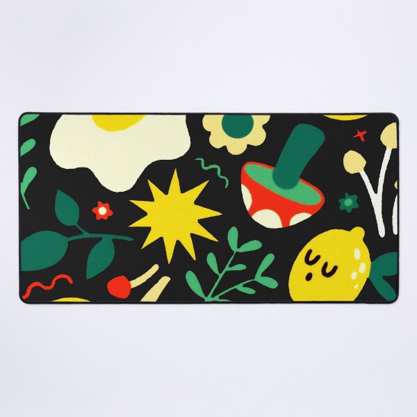 Item preview, Retro Groovy Food & Botanical Pattern - 70s Aesthetic Black Art Print designed and sold by Billy Morfo™.