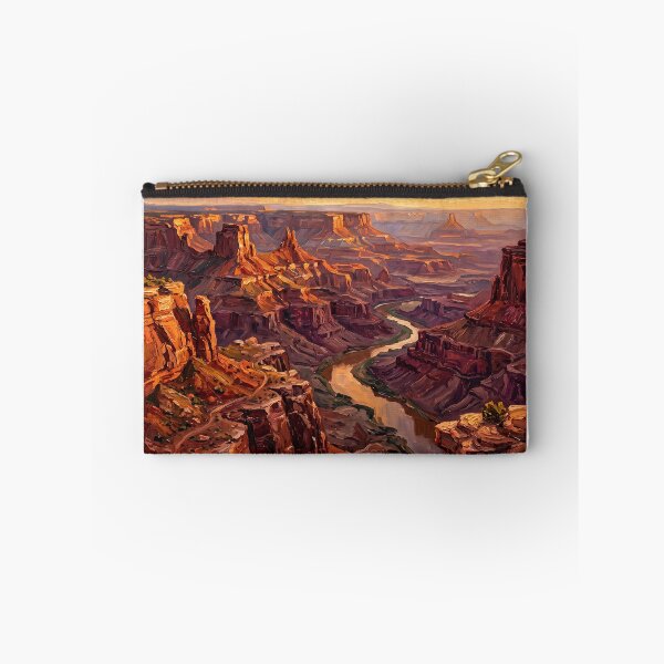 Item preview, Sunset Over Desert Canyons - Textured Impasto Landscape designed and sold by MissoStudio.