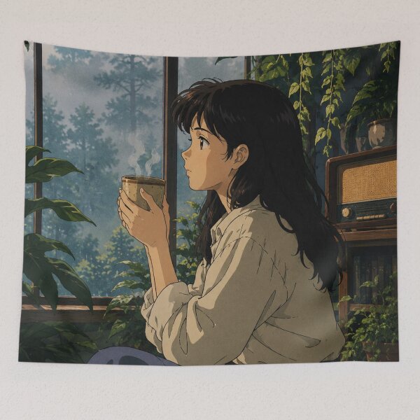 Item preview, Lofi Girl: Botanical Tea Break designed and sold by bapupa.