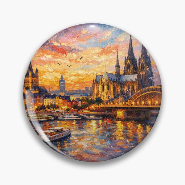 Item preview, A painting of Cologne by night, Germany – A Beautiful place in Europe. designed and sold by GalleryKauffeld.