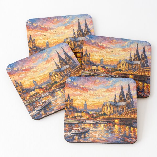 Item preview, A painting of Cologne by night, Germany – A Beautiful place in Europe. designed and sold by GalleryKauffeld.