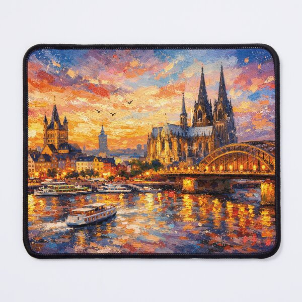 Item preview, A painting of Cologne by night, Germany – A Beautiful place in Europe. designed and sold by GalleryKauffeld.