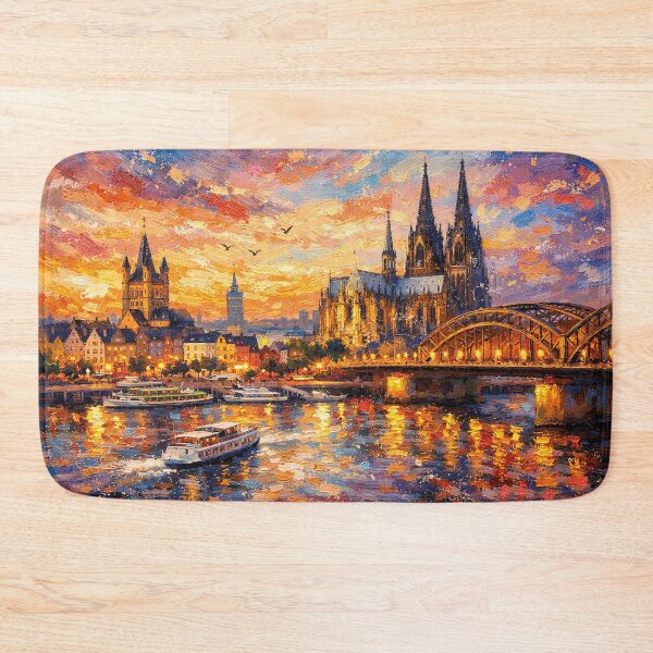 Item preview, A painting of Cologne by night, Germany – A Beautiful place in Europe. designed and sold by GalleryKauffeld.