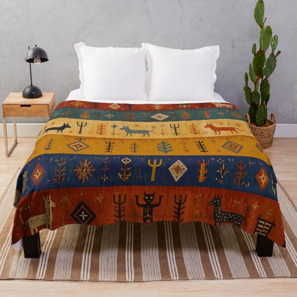 Item preview, Moroccan Tribal Rug Geometric Folk Pattern Boho Decor designed and sold by GrinGalore.