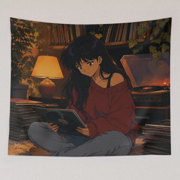 Item preview, Lofi Girl: Midnight Vinyl Spin designed and sold by bapupa.
