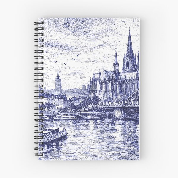 Item preview, A drawing of Cologne by night, Germany – A Beautiful place in Europe. designed and sold by GalleryKauffeld.