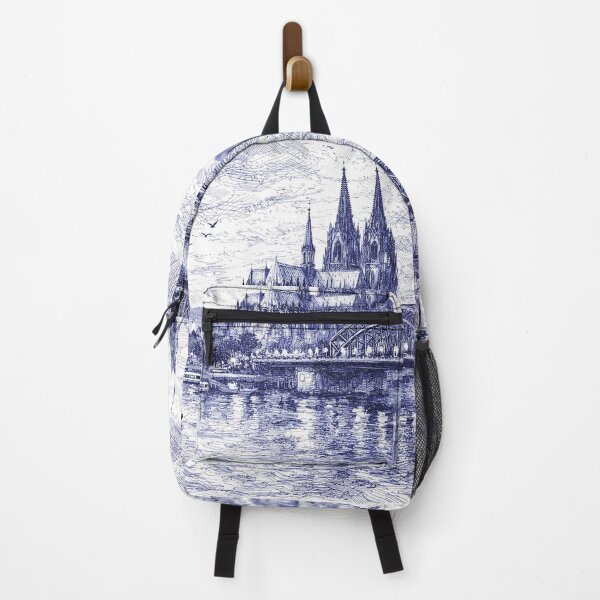Item preview, A drawing of Cologne by night, Germany – A Beautiful place in Europe. designed and sold by GalleryKauffeld.