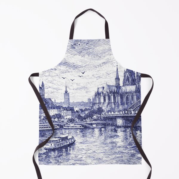 Item preview, A drawing of Cologne by night, Germany – A Beautiful place in Europe. designed and sold by GalleryKauffeld.