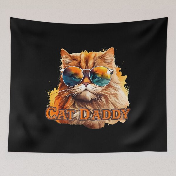 Item preview, Cat Daddy Cool Aviator Sunglasses Orange Fluffy Cat designed and sold by OlyvieArt.