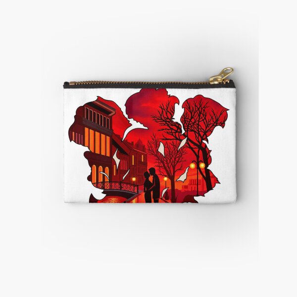 Item preview, Romantic Autumn Couple Silhouette | Red Maple Leaf Love Art | Romantic Evening Illustration designed and sold by GarnerSupplyCo.