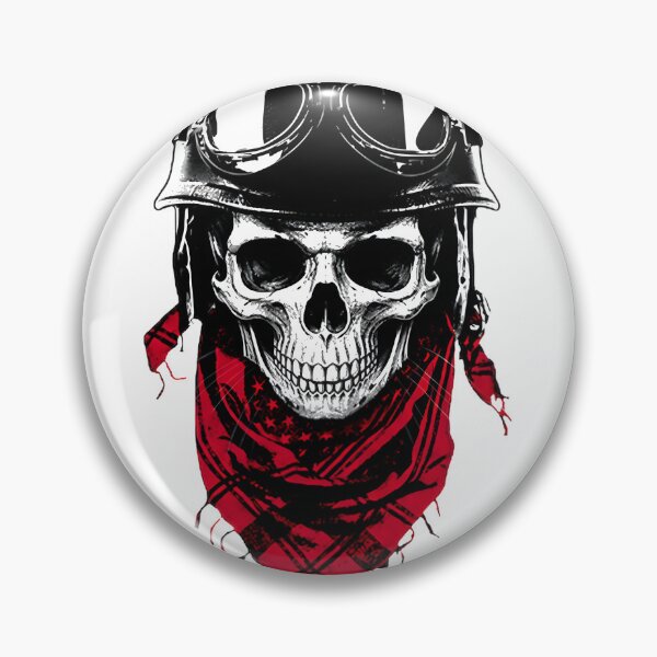 Item preview, Biker Skull Sticker Vintage Helmet Skull With Red Bandana Edgy Design PERFECT GIFT FOR YOU AND FRIENDS designed and sold by Beautyinme.