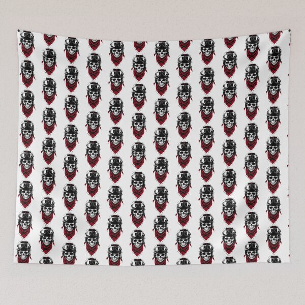 Item preview, Biker Skull Sticker Vintage Helmet Skull With Red Bandana Edgy Design PERFECT GIFT FOR YOU AND FRIENDS designed and sold by Beautyinme.