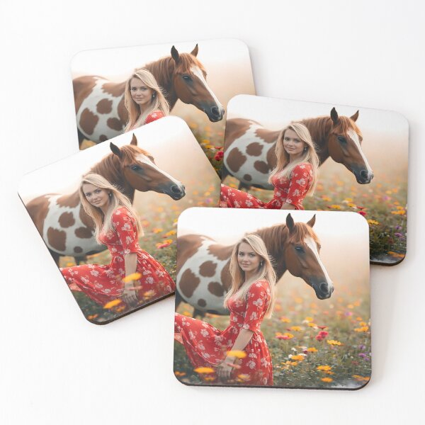 Item preview, Woman in Red Dress with Horse designed and sold by cuprum.