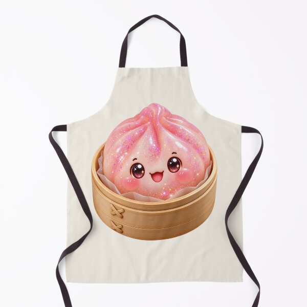 Item preview, Kawaii Sparkling Pink Dumpling In A Bamboo Steamer | Cute Glitter Asian Bao Bun Food designed and sold by Moons Studio.