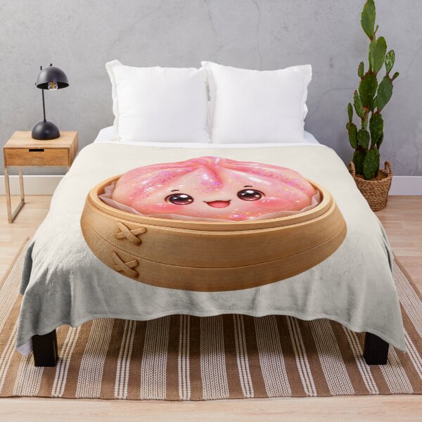 Item preview, Kawaii Sparkling Pink Dumpling In A Bamboo Steamer | Cute Glitter Asian Bao Bun Food designed and sold by Moons Studio.