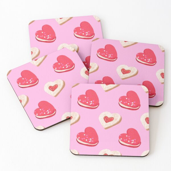 Item preview, Pink Valentine Macarons Heart Cookies Pattern designed and sold by jianina-alondra.