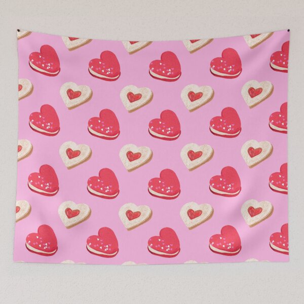 Item preview, Pink Valentine Macarons Heart Cookies Pattern designed and sold by jianina-alondra.