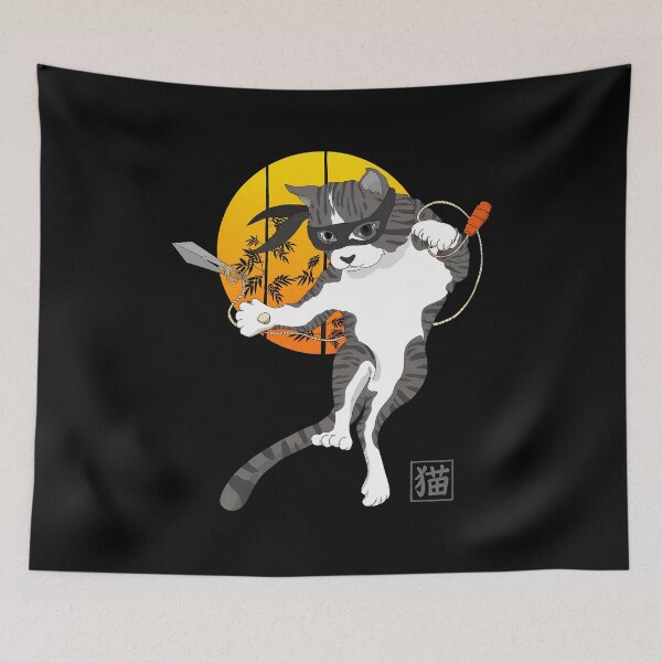 Item preview, Ninja Cat Warrior Action Art designed and sold by OlyvieArt.