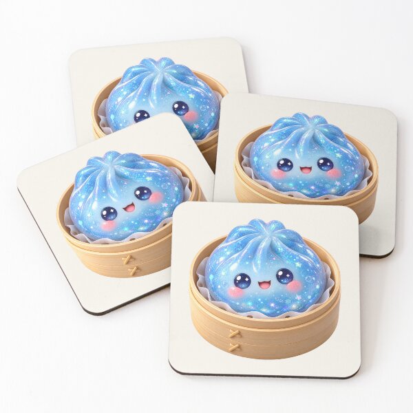 Item preview, Kawaii Sparkling Blue Dumpling In A Steamer| Cute Glitter Asian Bao Bun Food designed and sold by Moons Studio.