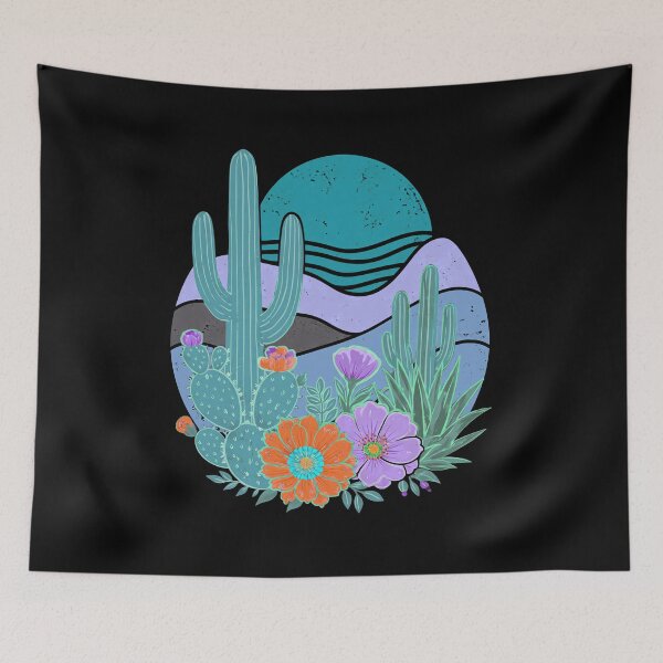 Item preview, Boho Desert Sunset Cactus Bloom designed and sold by CatYellowSpart.