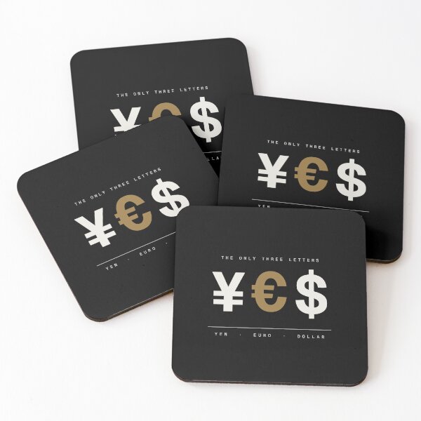 Item preview, YES Currency Symbols Minimalist Finance T-Shirt — Dark Edition designed and sold by TheOddPrints.