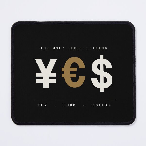 Item preview, YES Currency Symbols Minimalist Finance T-Shirt — Dark Edition designed and sold by TheOddPrints.