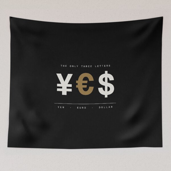 Item preview, YES Currency Symbols Minimalist Finance T-Shirt — Dark Edition designed and sold by TheOddPrints.