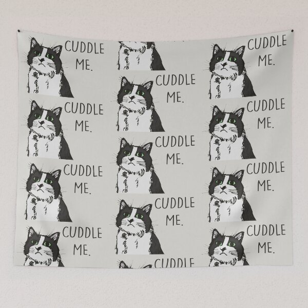 Item preview, Mika: "Cuddle Me" – Cuddly Tuxedo Cat Illustration designed and sold by Francicci.