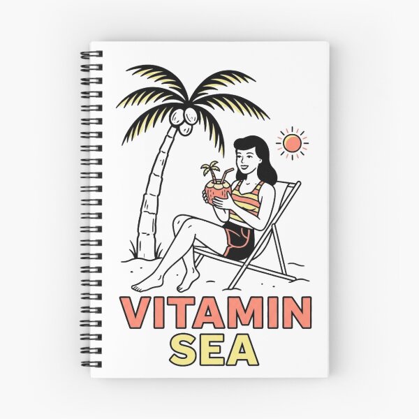 Item preview, Vitamin Sea – Retro Coconut Drink Beach Design designed and sold by @SHINTOSARTSTORE.