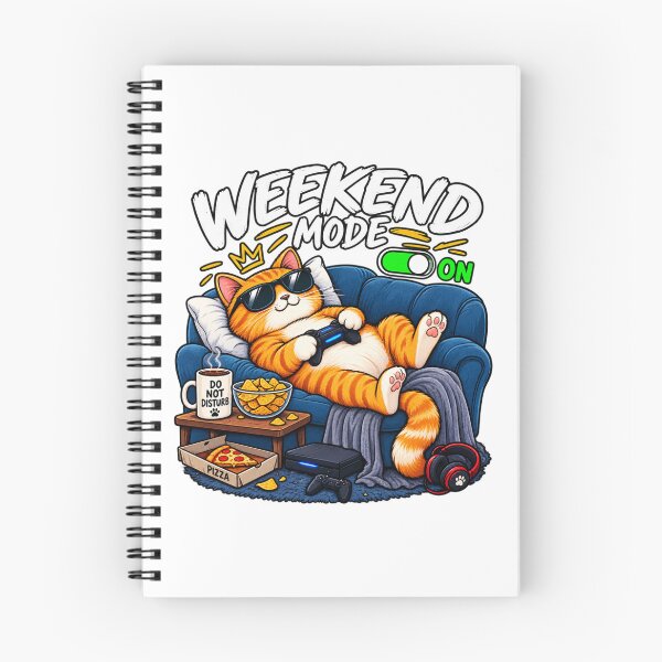 Item preview, Weekend Mode On: Funny Cat Gamer Vibes designed and sold by Pixel Palette.